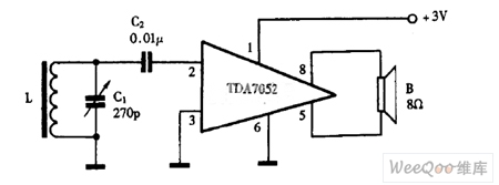 巧用tda7052作单片收音机电路图