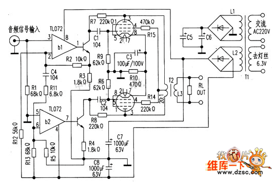 高保真32瓦el34胆管功放电路图_音频电路_电路图_114ic电子网