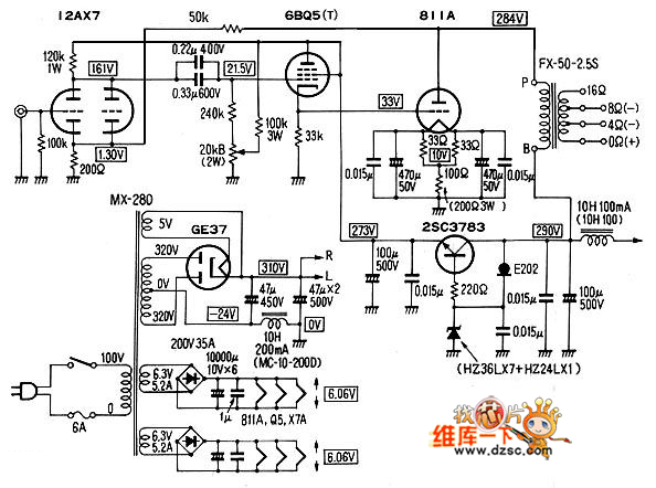 811电子管功放电路图