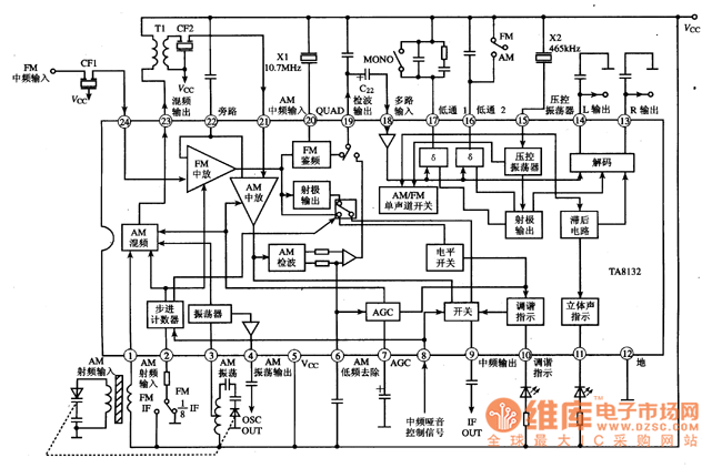 ta8132单片收音集成电路图