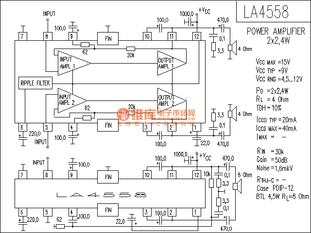 >>la4558功放电路