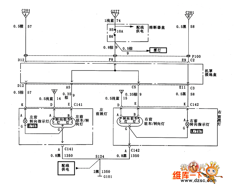 君威外部灯电路图