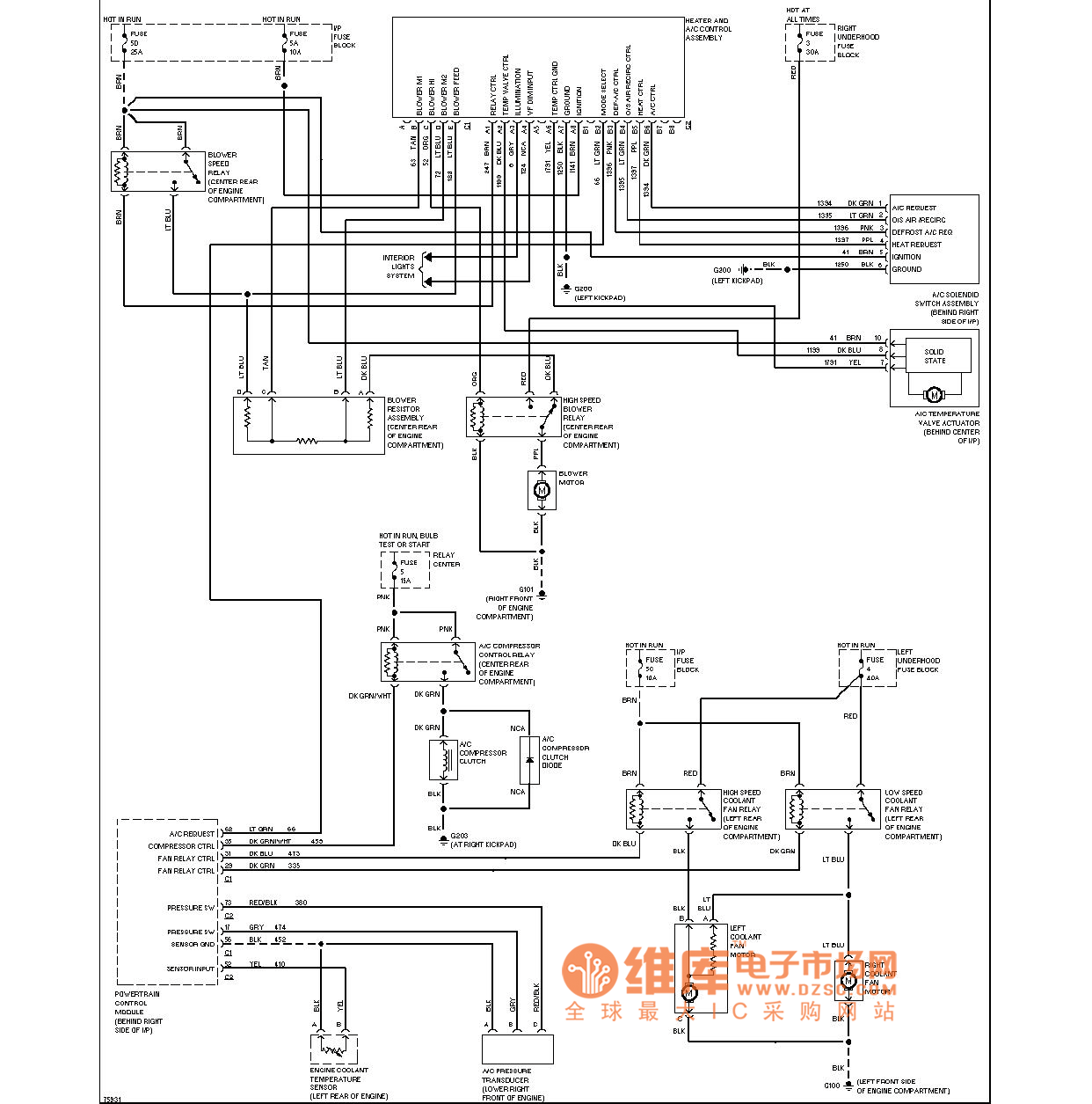 别克空调电路图(手动空调)_汽车电路图_电路图_114ic