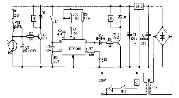 路灯霓虹灯节能光控定时开关的原理电路