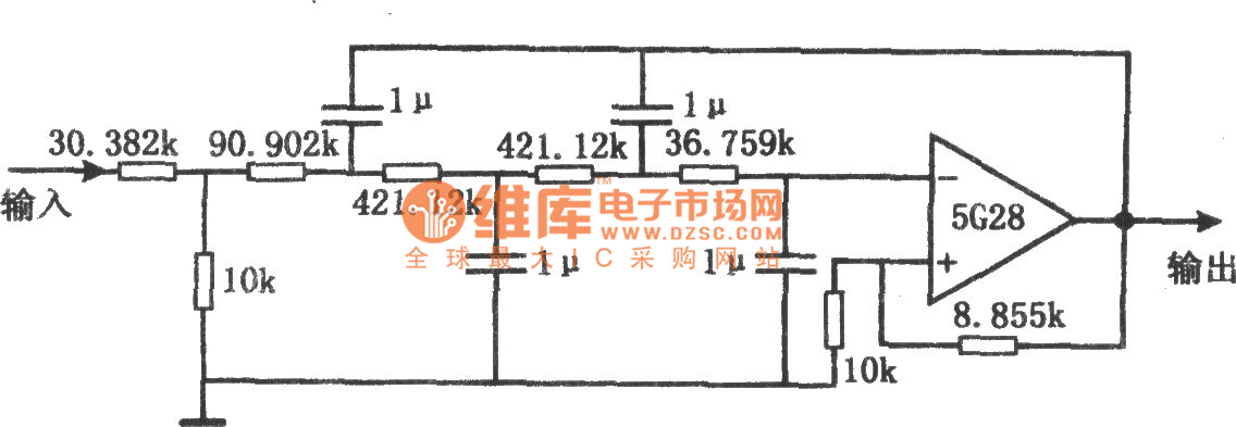 甚低频有源滤波器(5g28)电路图