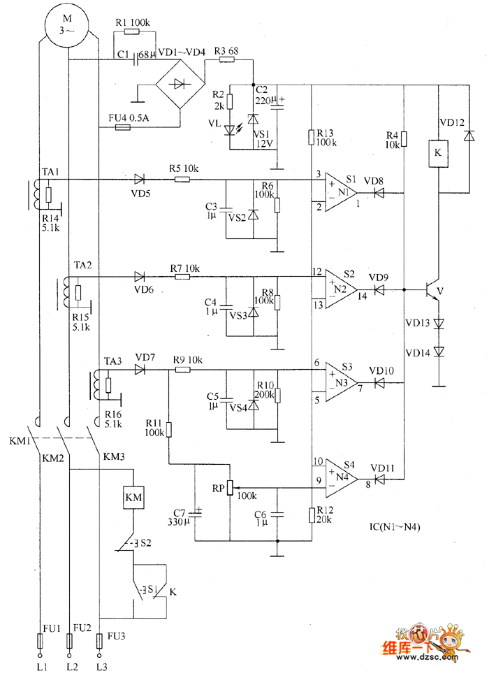 电动机保护器电路图一