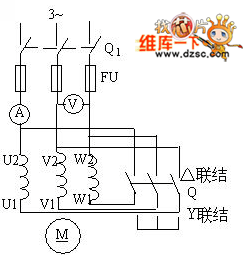 >>鼠笼电动机自耦变压器起动线路电路图