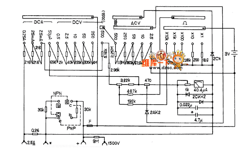 mf368万用表电路图