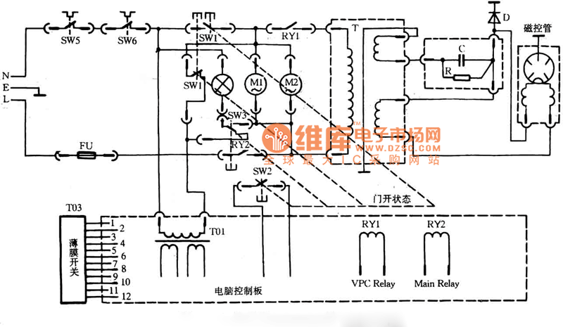 格兰仕wp750b微波炉电路图