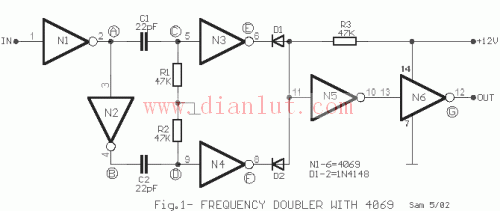 4069倍频器电路