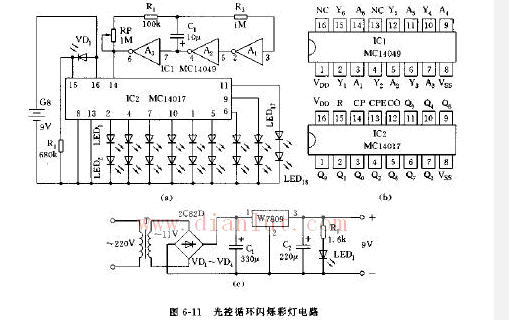 光控循环闪烁彩灯电路的应用