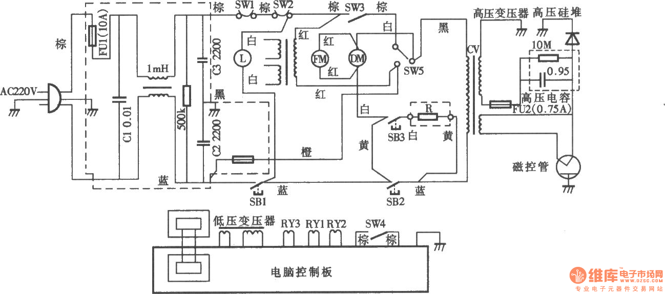 三星m9a88型微波炉电路