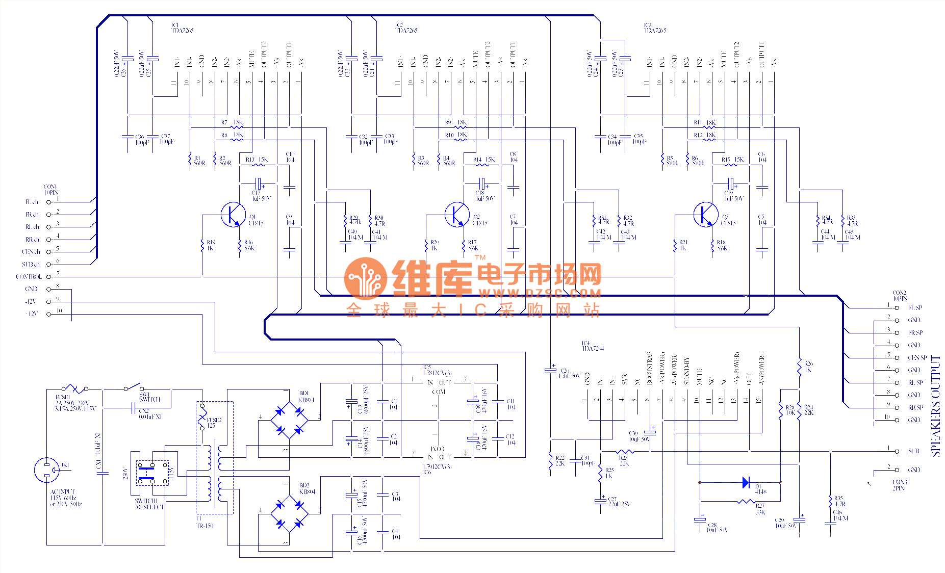 86280功放接线图图片