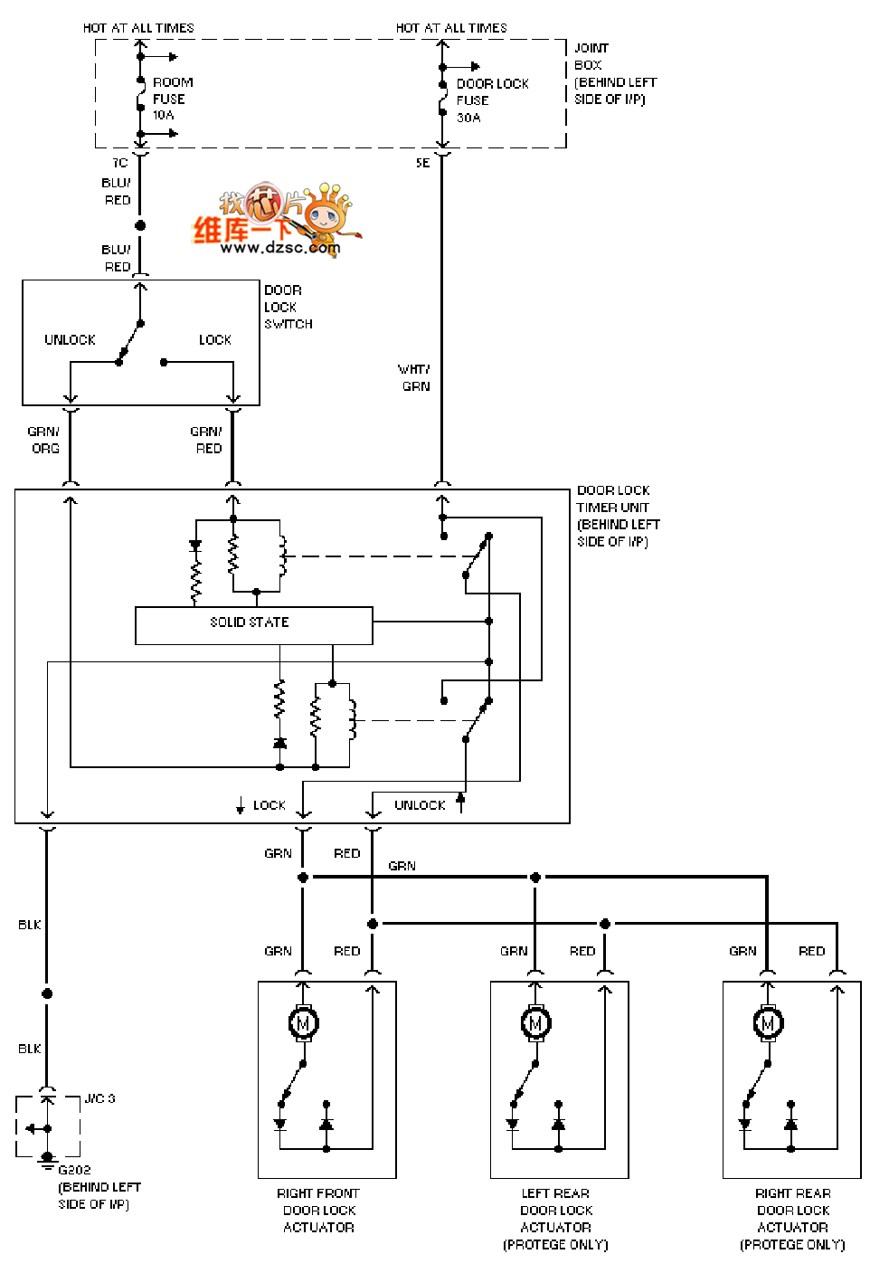 三线电门锁电路原理图图片