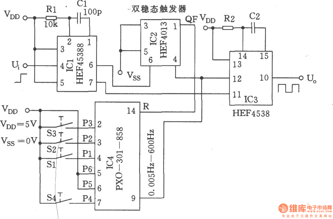 hcf4053be引脚功能图图片