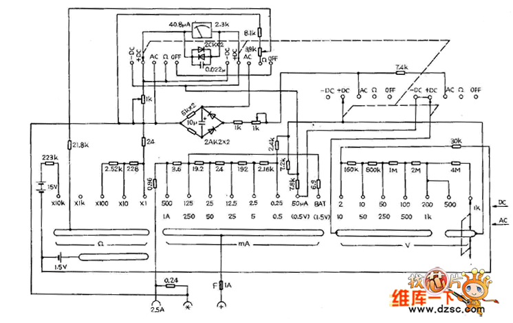 mf64萬用表電路圖