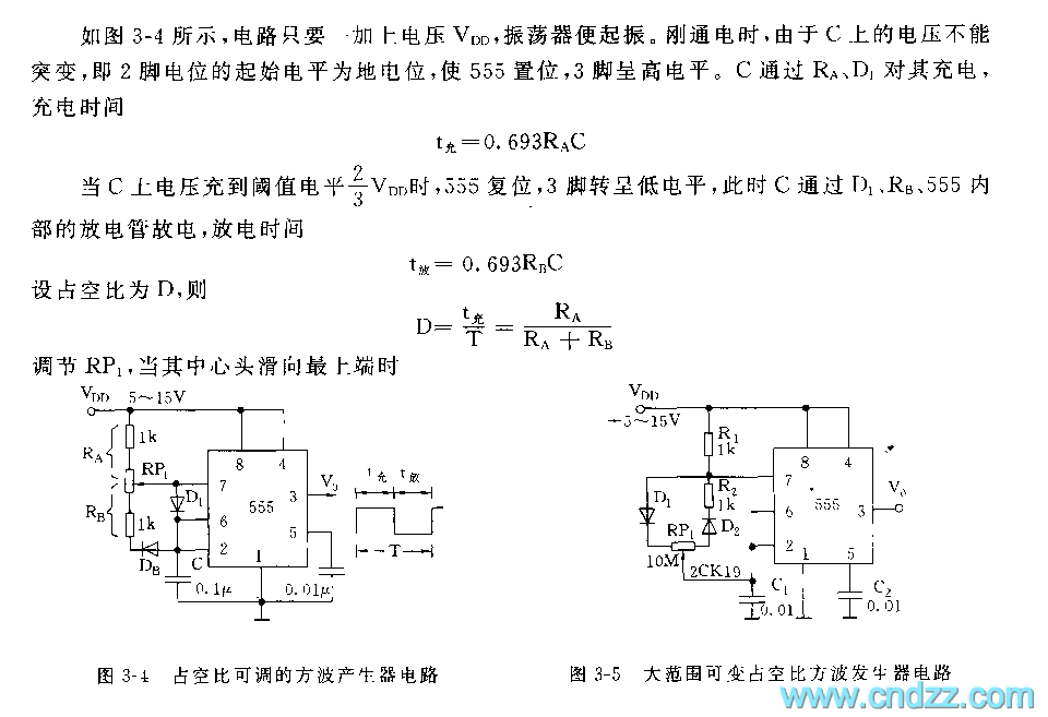 555佔空比可調的方波產生器_555電路專輯-114ic電子網